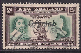 New Zealand 1940 KGV1 1d Tasmin Discovery Ovpt Official Used SG O142 ( 1362 ) - Usati