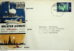 1963 Malasia - Malayan Airways First Flight Kuala Lumpur - Bangkok (Penang - Penang To Bangkok) - Malesia (1964-...)