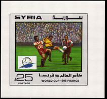 Syria 1998 World Cup Football Souvenir Sheet Unmounted Mint. - Siria