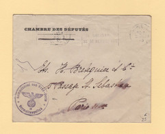 Occupation Allemande - Commandement De Paris - 1945 - Enveloppe De La Chambre Des Deputes - Guerra Del 1939-45