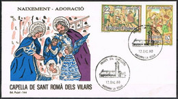 [C0175] Andorra 1980; FDC Serie Navidad (NS) - Storia Postale