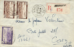 1949- Enveloppe RECC. De LAMORICIERE / ORAN  Affr. T P Ae  à 65 F. - Storia Postale