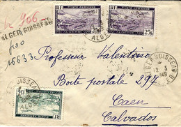 1949- Enveloppe RECC. De  ALGER RUISSEAU / ALGER   Affr.  Ae  à  65 F - Storia Postale