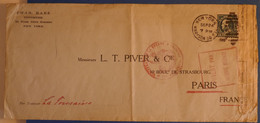 N2 ETATS UNIS BELLE LETTRE CENSUREE RARE 1915 NEW YORK CITY  POUR PARIS FRANCE+ OUVERT AUTORITE MILITAIRE - Lettres & Documents