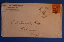 N2 ETATS UNIS BELLE LETTRE 1899 ORLEANS  POUR RICHMOND + AFFRANCH. INTERESSANT - Lettres & Documents