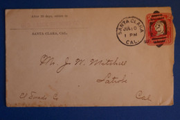 N2 ETATS UNIS BELLE LETTRE 1907 SANTA CLARA POUR LATROBE+ AFFRANCH. INTERESSANT - Lettres & Documents