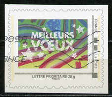 FRANCE - PERSONNALISÉS - MEILLEURS VOEUX -  N° Yvert  (IDT) OBLI;  LETTRE PRIORITAIRE 20g (ENTIER DECOUPÉ) - Used Stamps