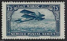 France Colonies Maroc Poste Aérienne N°4* 75c Bleu Frais TTB - Aéreo