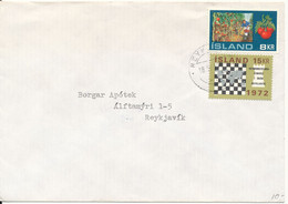 Iceland Cover Reykjavik 8-9-1975 Chess Stamp - Covers & Documents