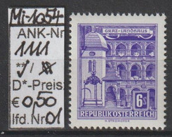 1960 - ÖSTERREICH - FM/DM "Bauwerke-Grazer Landhaus"  S 6,00 Violett - ** Postfrisch  - S.Scan  (1111 01-03     At) - 1945-60 Neufs