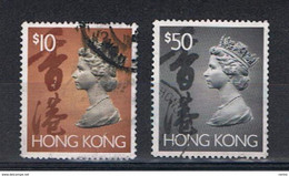 HONG-KONG:  1992  ELIZABETH  -  10 D. + 50 D. USED  STAMPS  -  YV/TELL. 696 + 698 - Usados