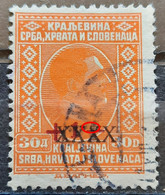 KING ALEXANDER-30 D-OVERPRINT XXXX-ERROR-BROKEN X-SHS-YUGOSLAVIA-1928 - Non Dentellati, Prove E Varietà