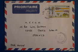 N3 MAYOTTE BELLE LETTRE 1999 MAMOUDZOU POUR PARIS FRANCE+ AFFRANCHISSEMENT INTERESSANT - Covers & Documents