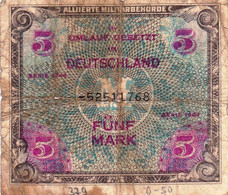 GERMANY 5 MARK 1944 G P-193d "free Shipiing Via Regular Air Mail (buyer Risk) - 5 Mark