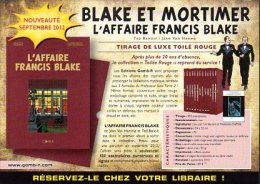 Flyer Pub. "Blake Et Mortimer - L'Affaire Francis Blake" - Ted Benoit - Jean Van Hamme - Blake Et Mortimer