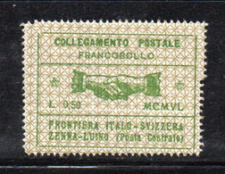KS98a - D.I.S.P.A. STAFFETTA Zenna / Luino Frontiera Svizzera  ***  (1945) : 0,50 Lira Salto Di Dentellatura Basso - Emissions Locales/autonomes
