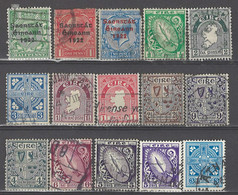 COLLECTION LOT IRELAND 15 STAMPS 1922 - Oblitérés