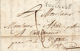 Linéaire "30 TOULOUSE",L.A.C. Du 18/9/22 Pour VALERAUQUE Par LE VIGAN. - 1801-1848: Precursors XIX