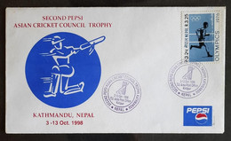 159. NEPAL 1998 COMMEMORATIVE COVER SECOND PEPSI ASIAN CRICKET COUNCIL TROPHY. - Népal