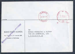 Carta Do Banco Totta-Aliança Com Sobrecarga Do Banco Totta & Açores, Porto 1970. Grupo CUF. Flâmula. - Frankeermachines (EMA)