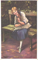 Elly Frank:Girl On Bench, Pre 1929 - Frank, Elly