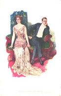 Clarence F Underwood:True Love Never Runs Smooth, Glamour Man And Lady Thinking, Pre 1940 - Underwood, Clarence F.