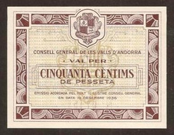 ANDORRA. 50 Centims 19.12.1936. Pick 5. UNC. - Andorre