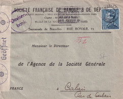 1941 - BELGIQUE - ENVELOPPE De BRUXELLES Avec CENSURE ALLEMANDE => CALAIS - Lettres & Documents