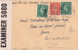 1942 - GB - ENVELOPPE De BAKEWELL Avec CENSURE => CROIX-ROUGE SUISSE à GENEVE - Storia Postale
