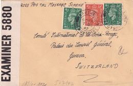 1942 - GB - ENVELOPPE De BAKEWELL Avec CENSURE => CROIX-ROUGE SUISSE à GENEVE - Brieven En Documenten