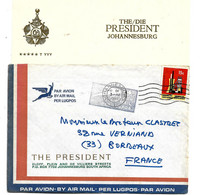 SA-R115 / SÜDAFRIKA - Goldbergwerk 1969 Auf Brief Nach Frankreich - Briefe U. Dokumente