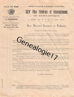 63 3032 RIOM Puy Dome 1937 XXV Fete Federale De Gymnastique Organisation LA RIOMOISE - Gymnastics