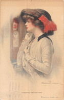 P21-TBB-814 : CARTE ILLUSTREE.  JOLIE JEUNE FEMME AVEC CHAPEAU. CLARENCE F. UNDERWOOD - Underwood, Clarence F.