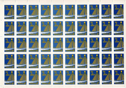 Denmark; Christmas Seals. Sydslesvig;  Full Sheet 1961 - "Fred På Jorden" = "Peace On Earth".   MNH(**), Not Folded. - Ganze Bögen