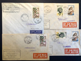 4 Lettres Par Avion Terrestre Et Hydravion R.A.I., 1x TAHITI- RAIATEA- BORA BORA, 3x TAHITI- TUAMOTU (1962) TB - Covers & Documents