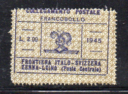 Y742 - D.I.S.P.A. DISPA STAFFETTA Zenna / Luino Frontiera Italo Svizzera  ***  (1945) : Il 2 Lire - Lokale/autonome Uitgaven