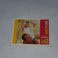 Burkina Faso-(BF-CEL-REF-13)-man And Child-(3)-(1000fcfa)-(62-98-18-29-34-06)-used Card - Burkina Faso