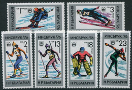 BULGARIA 1976 Winter Olympics MNH / **.  Michel 2463-68 - Unused Stamps