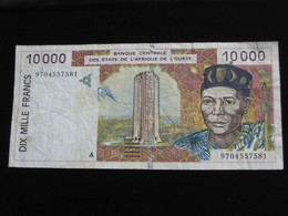 COTE D'IVOIRE 10 000 Francs 1996 - Banque Centrale Des états De L'Afrique De L'ouest  **** EN  ACHAT IMMEDIAT  **** - Ivoorkust