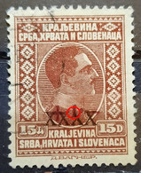 KING ALEXANDER-15 D-OVERPRINT XXXX-ERROR-BROKEN X-YUGOSLAVIA-1928 - Non Dentellati, Prove E Varietà
