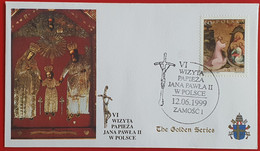 POLSKA POLAND 1999 WIZYTA PAPIEZA JANA PAWLA II W POLSCE ZAMOSC PAPAL VISIT - Cartas & Documentos