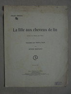 Ancien - Partition La Fille Aux Cheveux De Lin Claude Debussy Piano Et Violon Ed. Durand 1910 - Instruments à Clavier