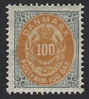 Danemark N°29B** 100 Ore Gris Bleu & Ocre Dentelé 14 X 13,5 Très Bon Centrage Fraicheur Postale Superbe ! - Nuevos