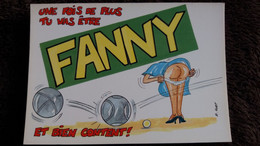 CPSM  BOULES   BOULISTE PETANQUE UNE FOIS DE PLUS TU VAS ETRE  FANNY ET BIEN CONTENT DESSIN HUET - Bowls