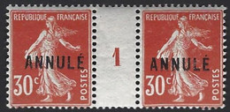 France Semeuse N°160** Paire Millésime 1 Tres Frais Signé Calves - Millesimes