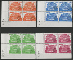 MONACO PREOBLITERES N° 62 à 65 En Blocs De Quatre Avec Coins Datés Neufs ** MNH Cote 16 € (voir Description) - Precancels