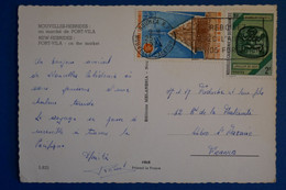 N6 NELLE CALEDONIE BELLE CARTE 1974 NOUMEA POUR ST NAZAIRE FRANCE+ CARTE NLE HEBRIDES+ AFFRANCHISSEMENT PLAISANT - Lettres & Documents