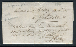 Lettre Avec Texte De Quincampoix Pour Gauville En 1847, Acheminée - Ref M70 - 1801-1848: Precursors XIX