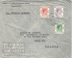1939- Cover " Via Imperial Airways " Fr. 1,20 $  Oblit. KOWLOON / HONG KONG - Covers & Documents