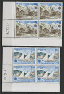 MONACO N° 1187 + 1188 2 BLOCS DE QUATRE Neufs ** (MNH) AVEC COINS DATES Cote 24 € Vendu 10 % De La Cote - Unused Stamps